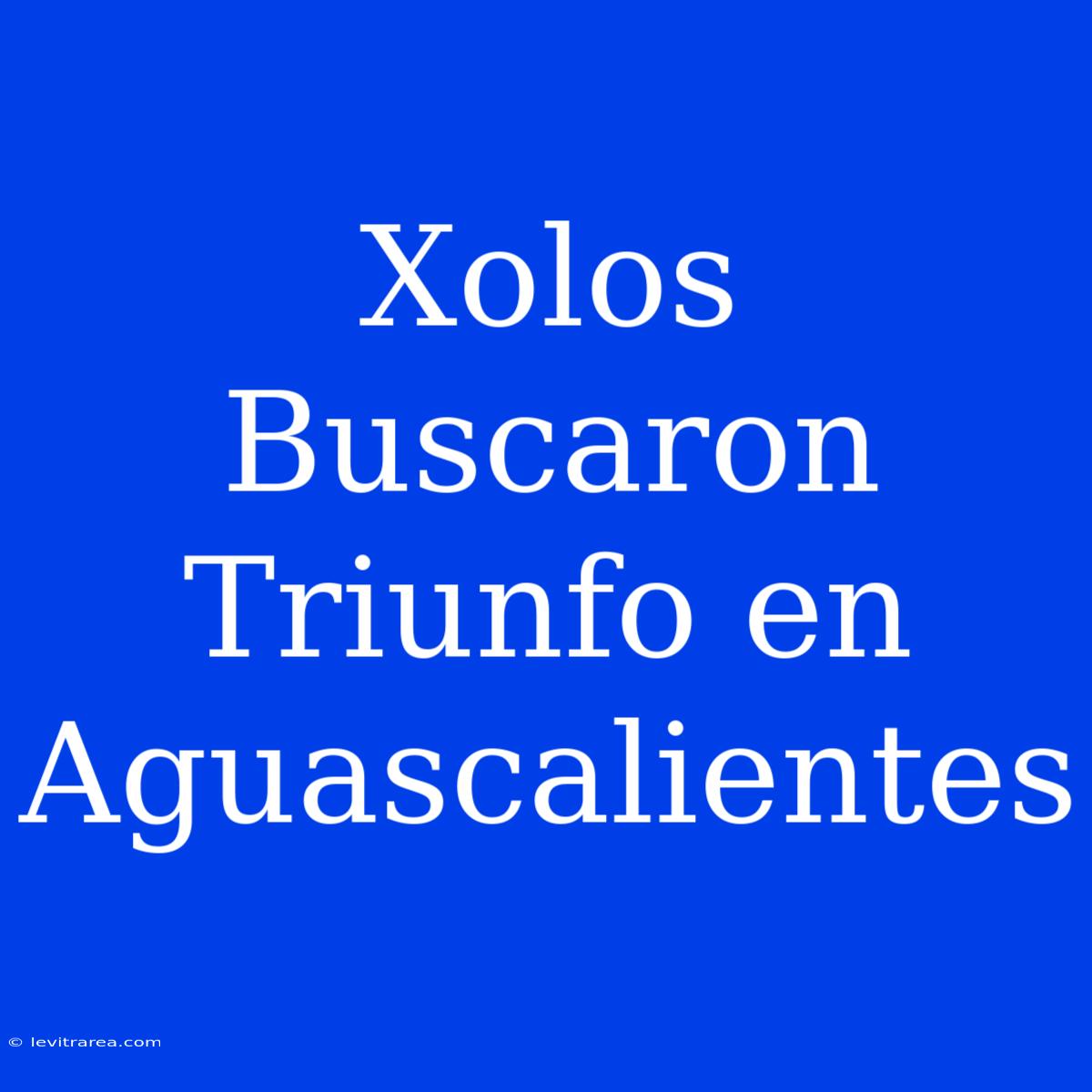 Xolos Buscaron Triunfo En Aguascalientes