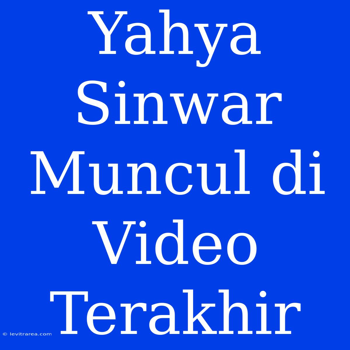 Yahya Sinwar Muncul Di Video Terakhir