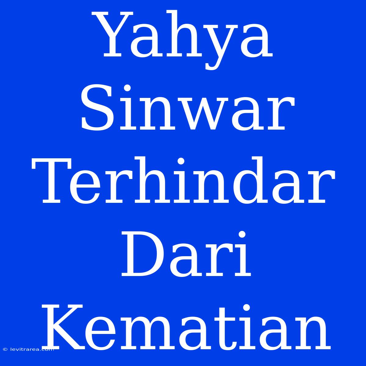 Yahya Sinwar Terhindar Dari Kematian