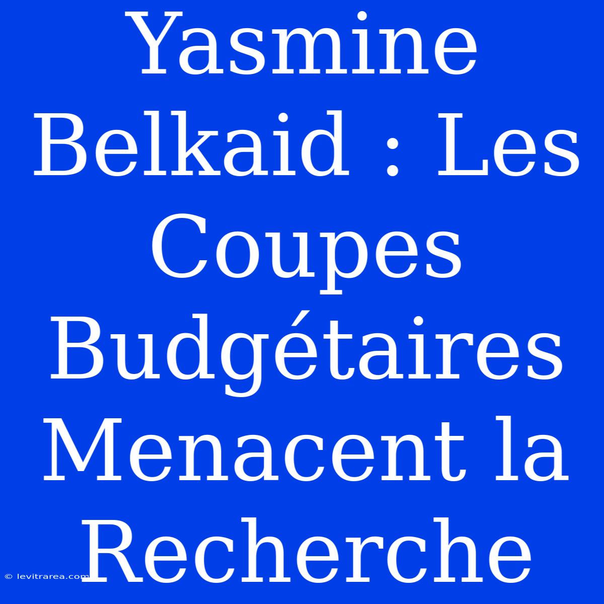 Yasmine Belkaid : Les Coupes Budgétaires Menacent La Recherche