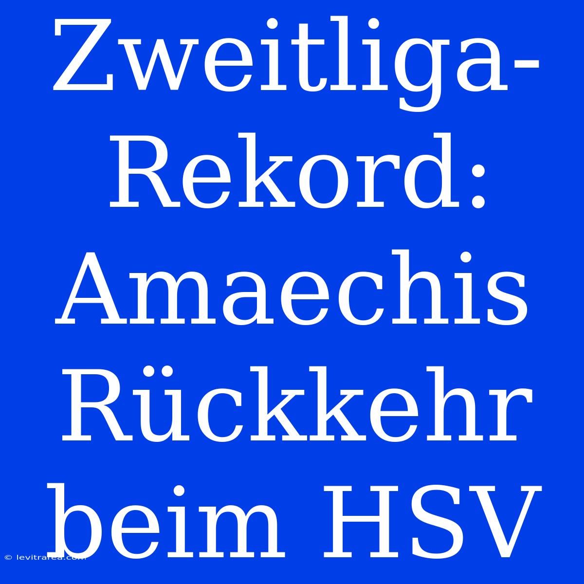 Zweitliga-Rekord: Amaechis Rückkehr Beim HSV