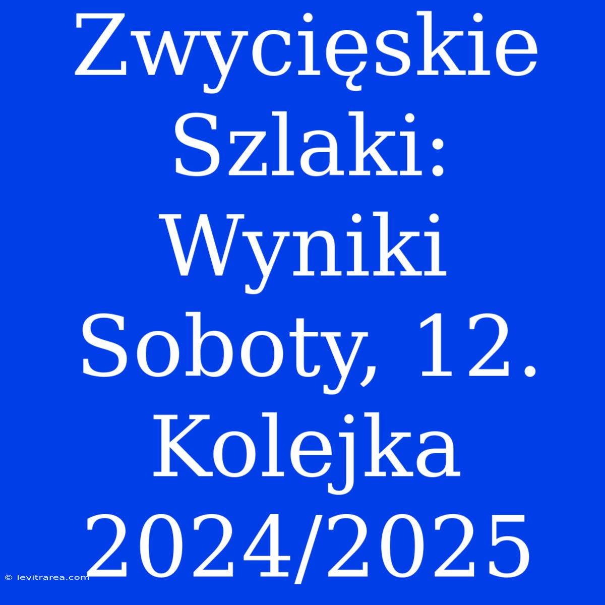 Zwycięskie Szlaki: Wyniki Soboty, 12. Kolejka 2024/2025